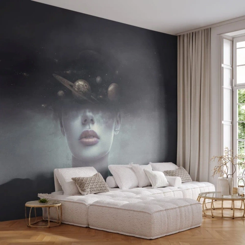 Fototapeta Premium Sand - A planéty… - Abstrakcia, Ženská tvár, Kozmos - 100x70 cm