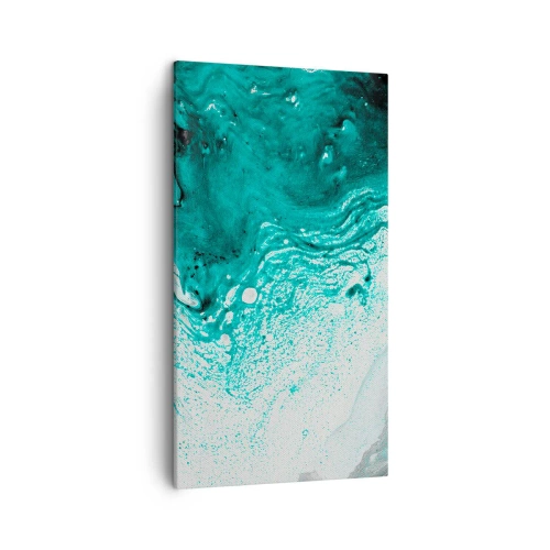 Obraz na plátne - Prepadnúť sa v bielej a tyrkysovej - 45x80 cm