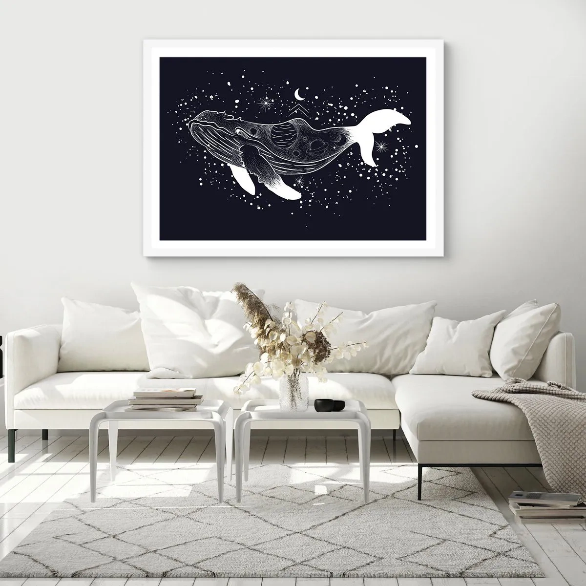Plagát v bielom ráme - V oceáne vesmíru - 50x40 cm