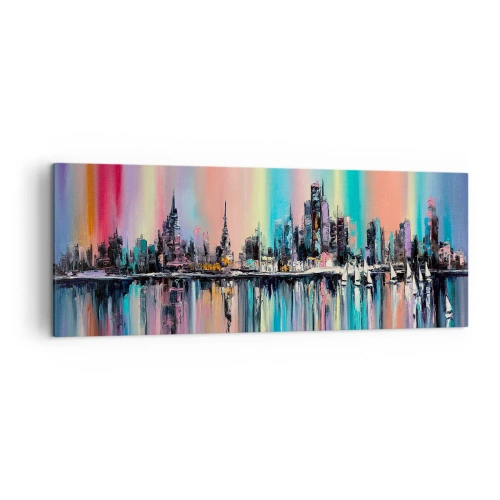 Obraz na plátne - Nočný prúd svetla - 140x50 cm