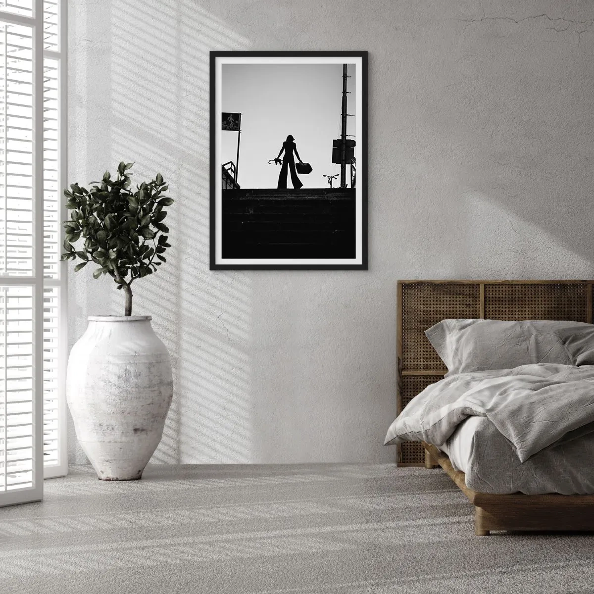 Plagát v čiernom ráme - Mestská cesta - 70x100 cm