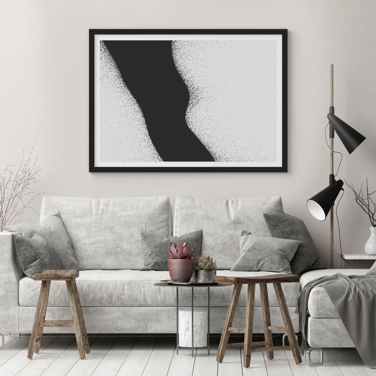 Plagát v čiernom ráme - Plynulá rovnováha - 70x50 cm