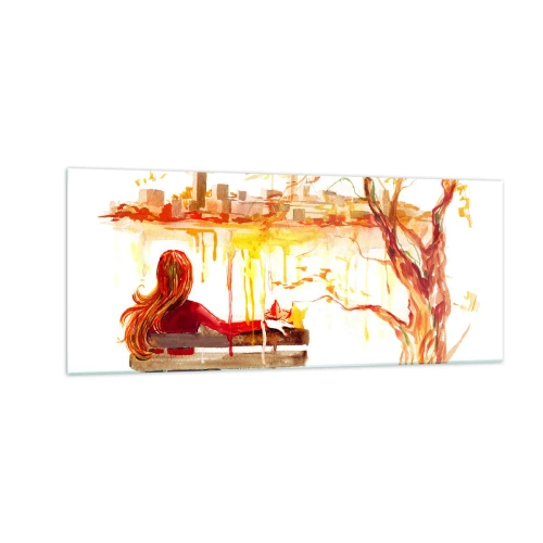 Obraz na skle - Okamih zamyslenia - 100x40 cm