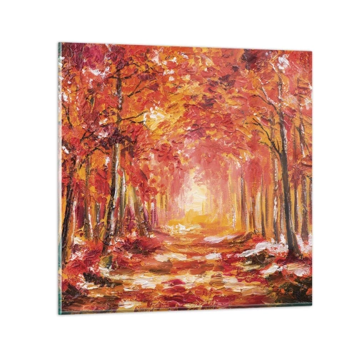 Obraz na skle - Medený les - 50x50 cm