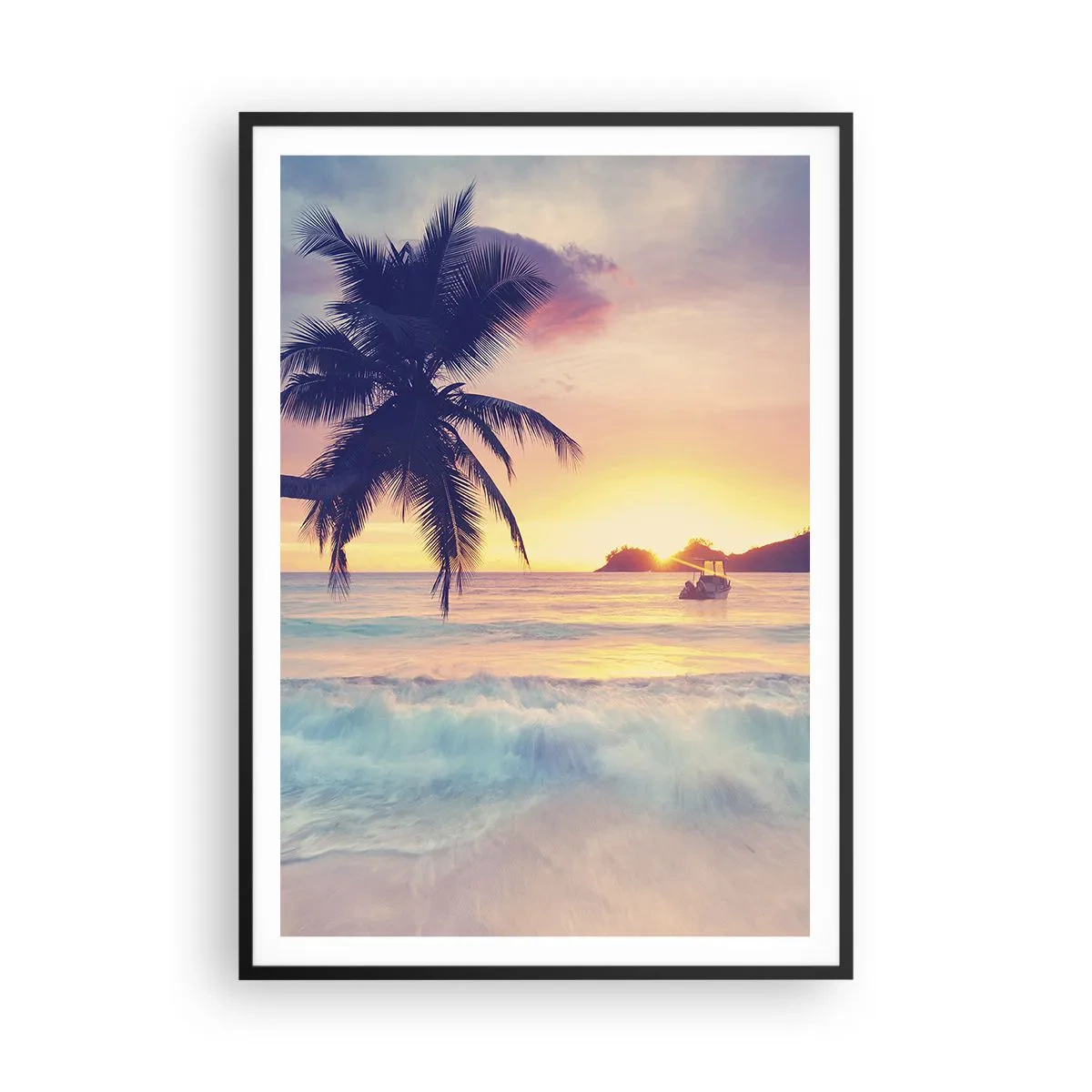 Plagát v čiernom ráme - Večer v zátoke - 70x100 cm