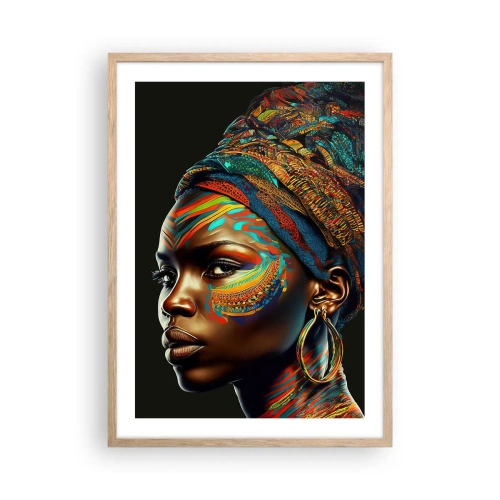 Plagát v ráme zo svetlého duba - Africká kráľovná - 50x70 cm