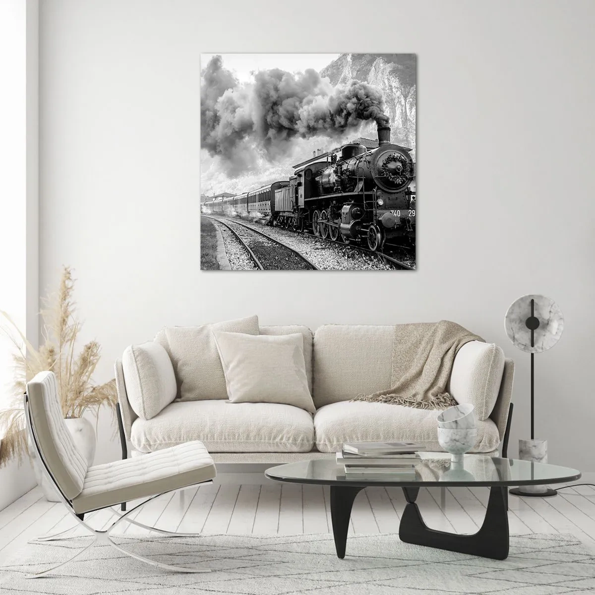 Obraz na skle - Stojí na stanici… - 40x40 cm