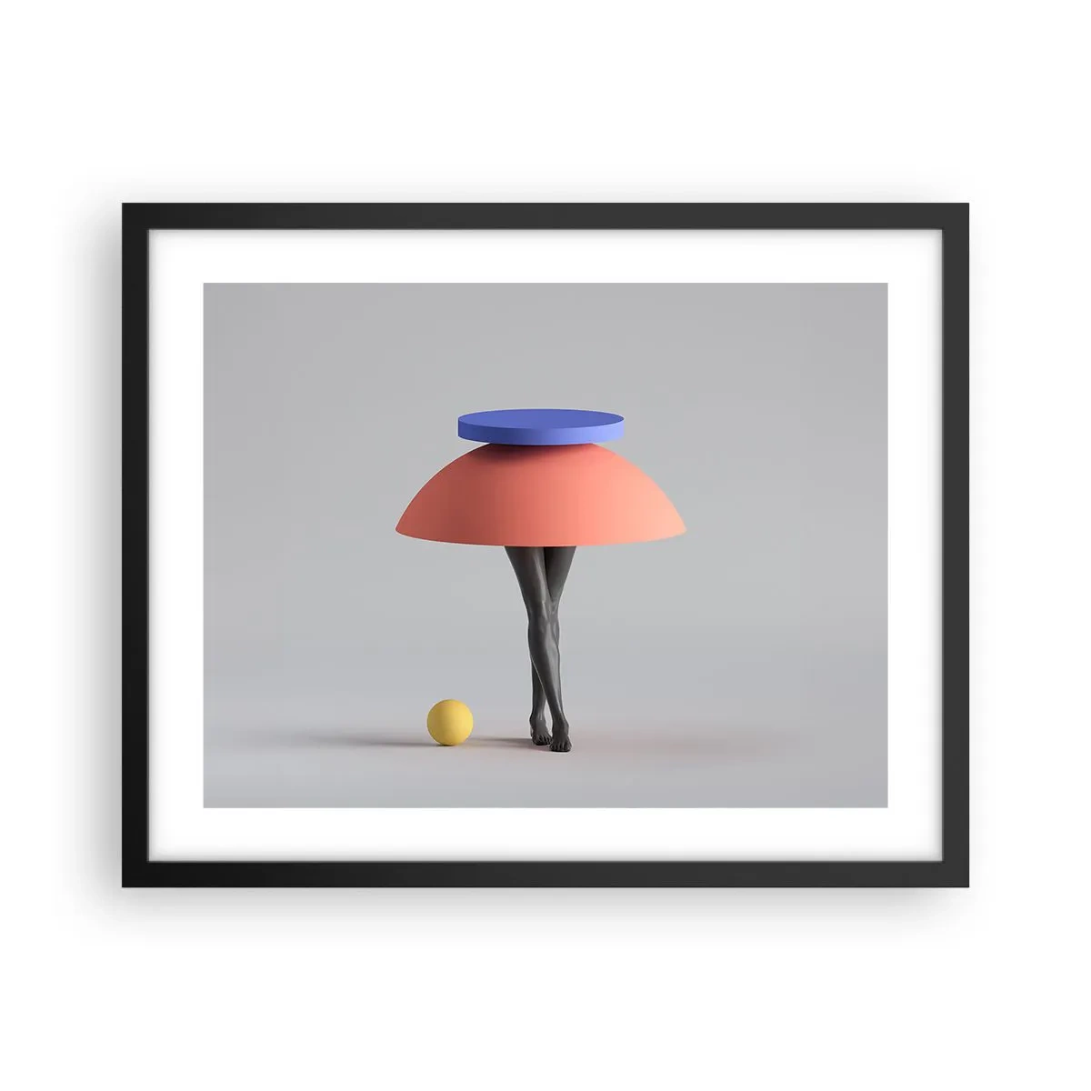 Plagát v čiernom ráme - Surrealistická kompozícia - 50x40 cm