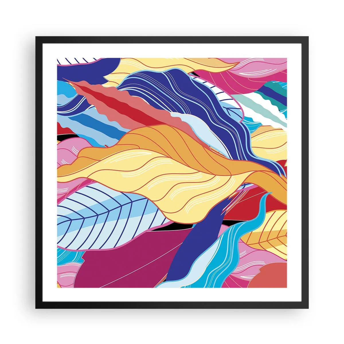 Plagát v čiernom ráme - Farebný neporiadok - 60x60 cm