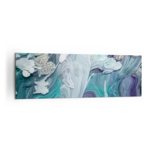 Obraz na plátne - Prúdy modrej - 160x50 cm