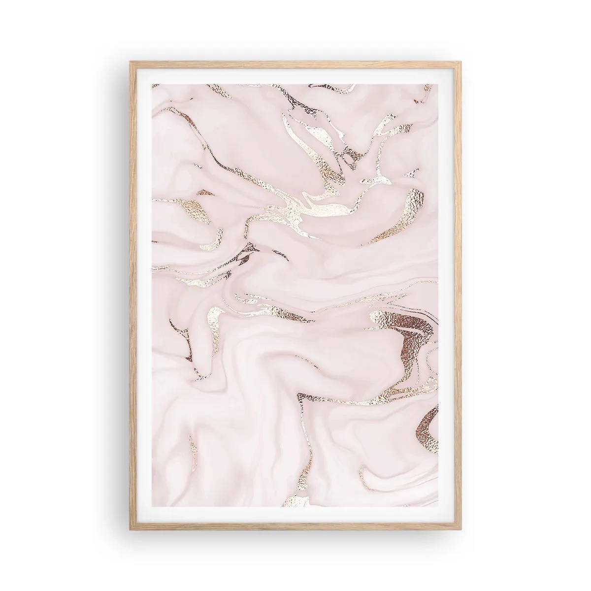 Plagát v ráme zo svetlého duba - V ružovom šialenstve - 70x100 cm