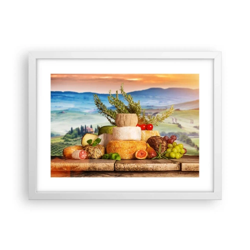 Plagát v bielom ráme - Talianska radosť zo života - 40x30 cm