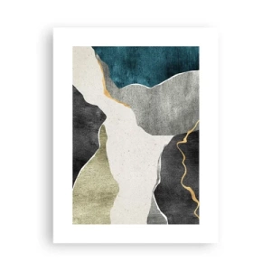 Plagát - Mozaiková kompozícia so zlatou niťou - 30x40 cm