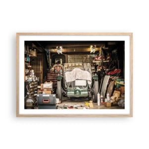 Plagát v ráme zo svetlého duba - Späť do minulosti - 70x50 cm