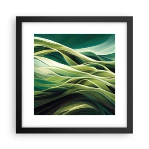 Plagát v čiernom ráme - Abstraktná hra na zelenú - 30x30 cm