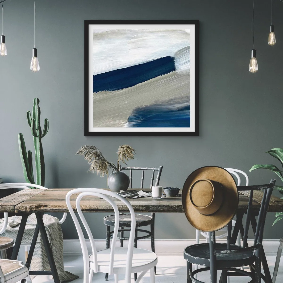 Plagát v čiernom ráme - Stretnutie s bielou - 40x40 cm