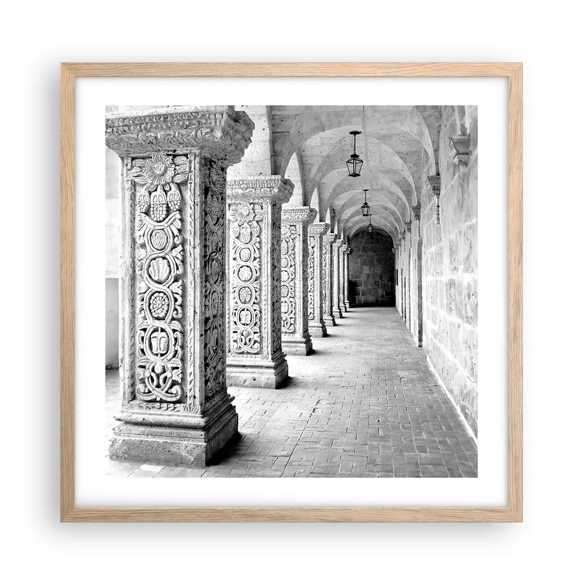 Plagát v ráme zo svetlého duba - Kam…? - 50x50 cm