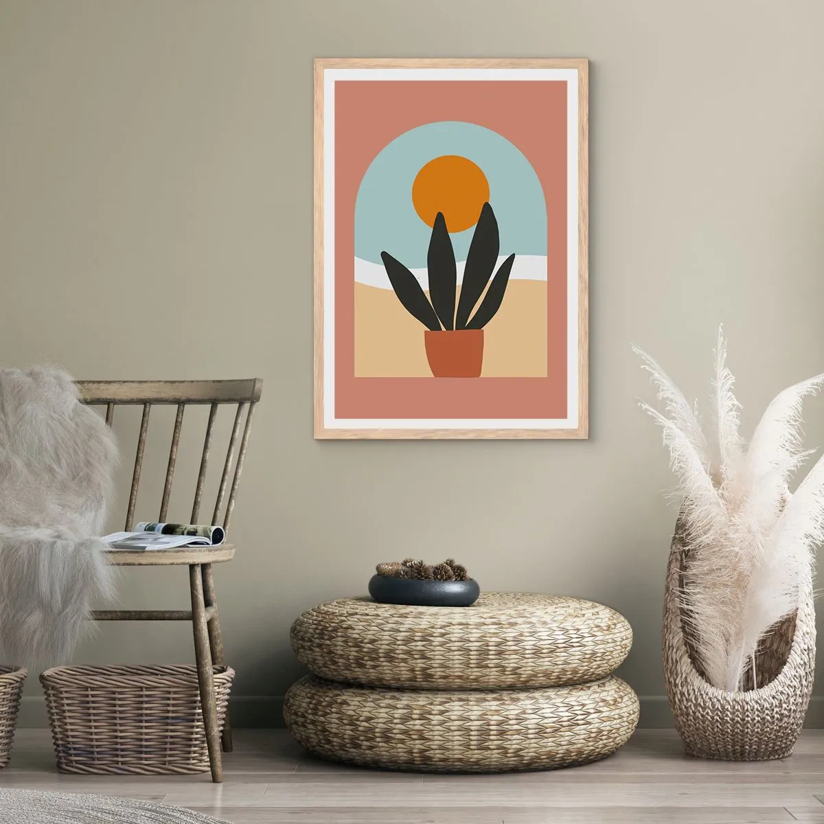 Plagát v ráme zo svetlého duba - Malé radosti - 70x100 cm