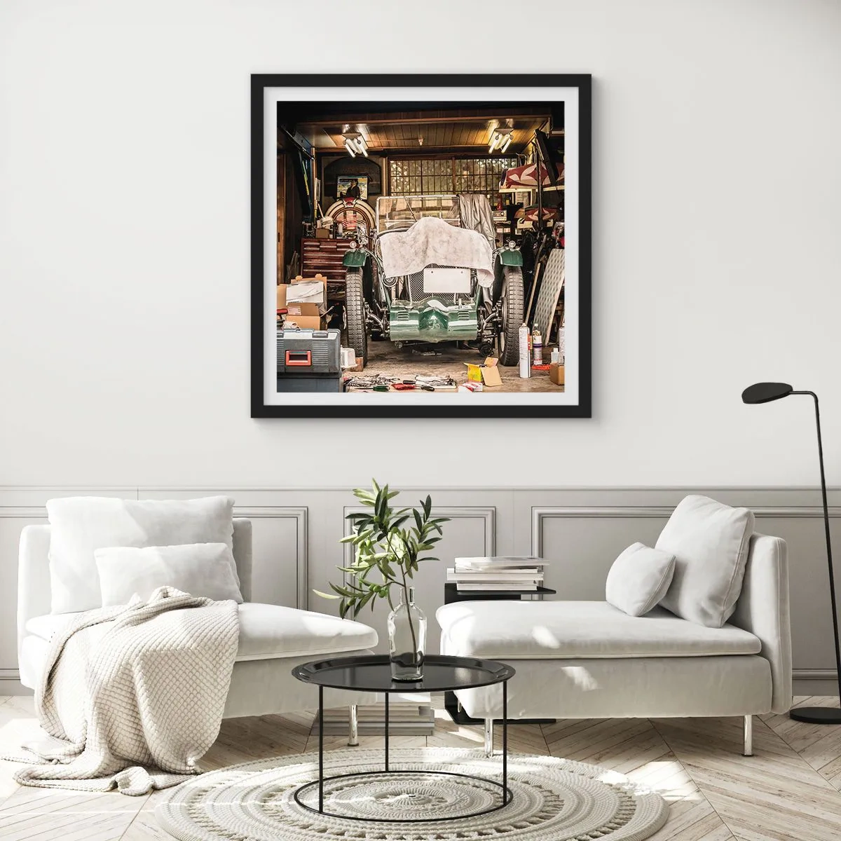 Plagát v čiernom ráme - Späť do minulosti - 60x60 cm