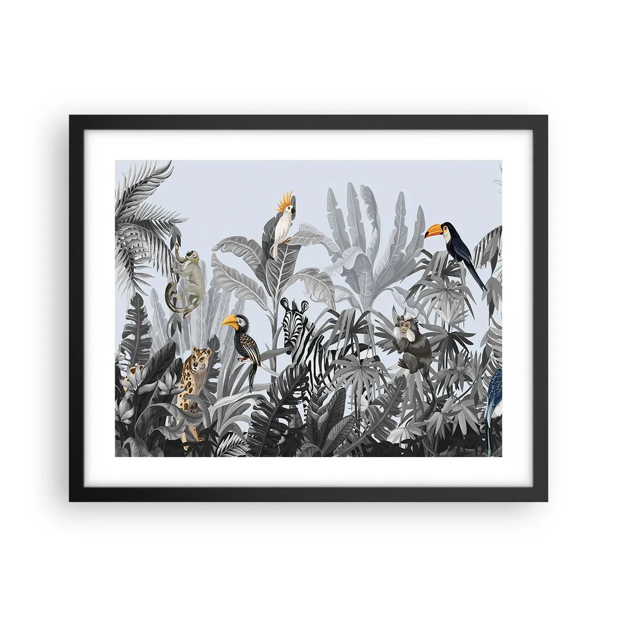 Plagát v čiernom ráme - Africká rozprávka - 50x40 cm