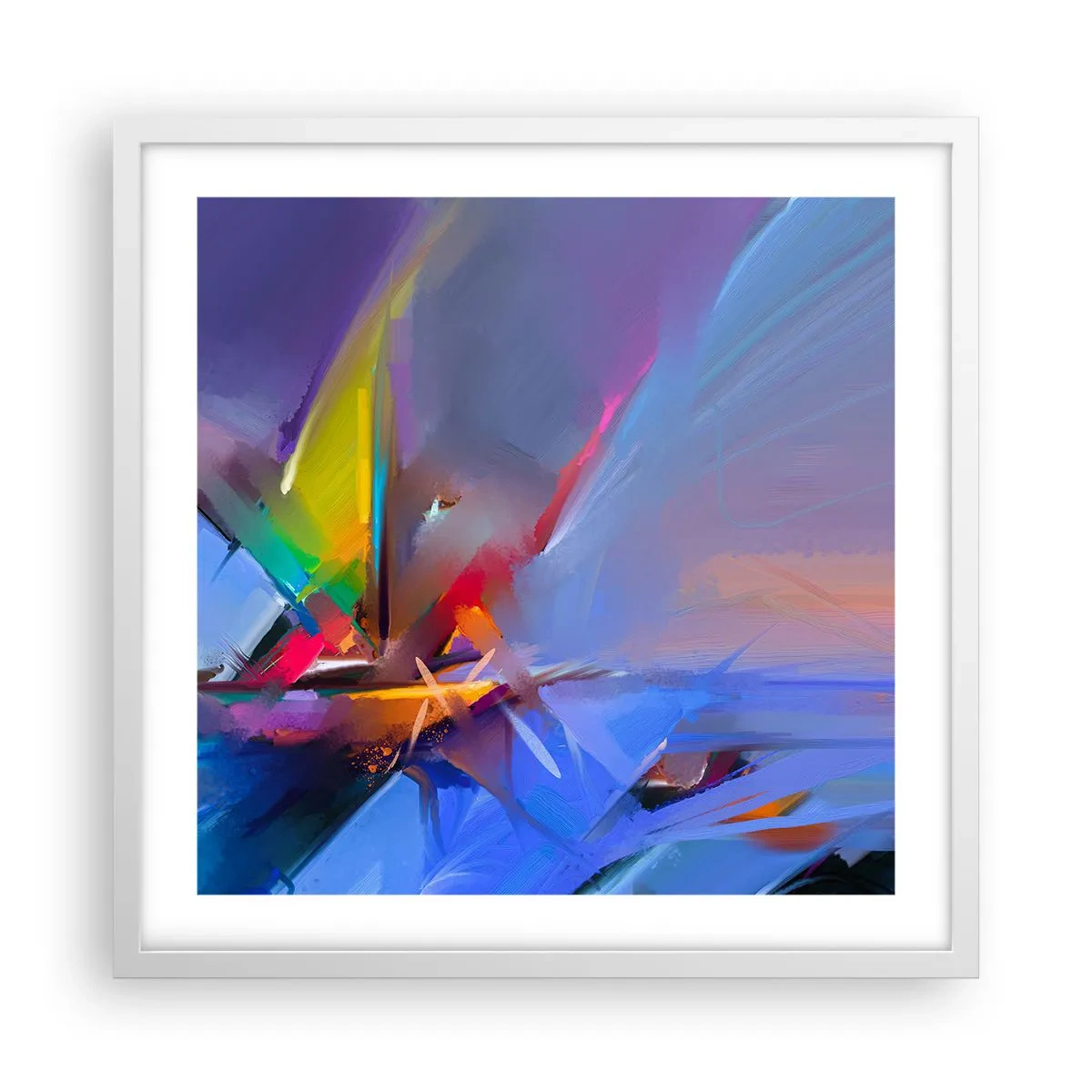 Plagát v bielom ráme - Preletela ako vták - 50x50 cm