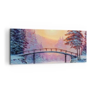 Obraz na plátne - Štyri ročné obdobia - zima - 100x40 cm