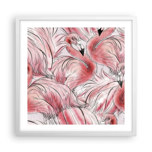 Plagát v bielom ráme - Vtáči corps de ballet - 50x50 cm