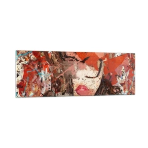 Obraz na skle - Aká si skutočne nikto nevie - 90x30 cm