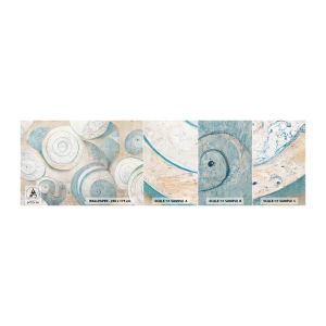 Vzorka samolepiacej fototapety Deluxe Sticker - Čo skrýva mušľa? - Minimalizmus, Mušle, Svetlý - 100x30 cm