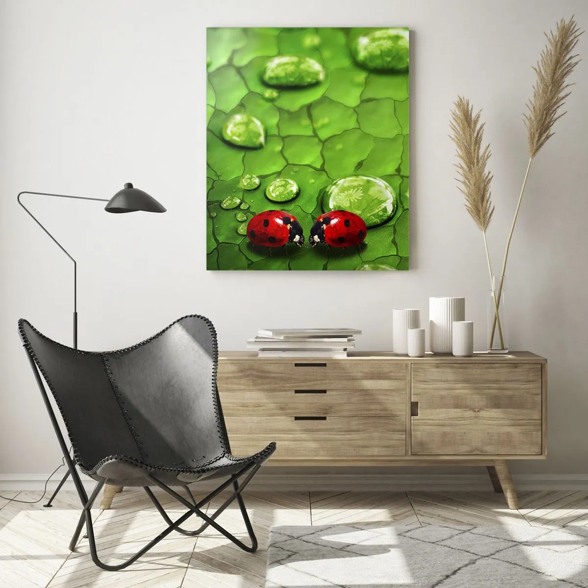 Obraz na skle - Stretnutie v zeleni - 50x70 cm