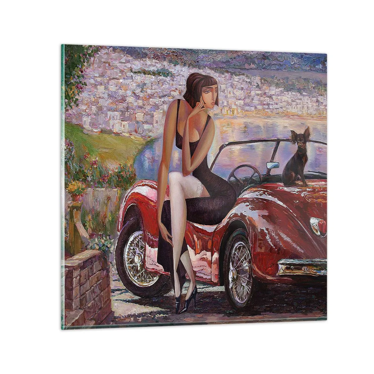 Obraz na skle - Leto? Len na Riviére - 30x30 cm