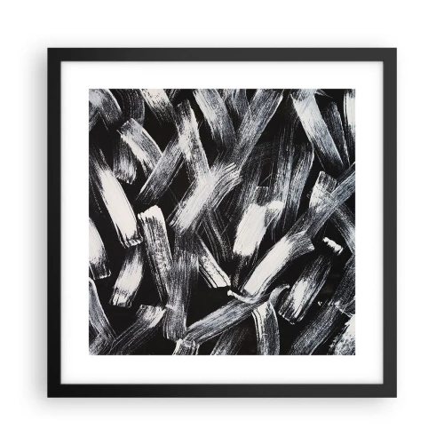 Plagát v čiernom ráme - Abstrakcia v industriálnom duchu - 40x40 cm