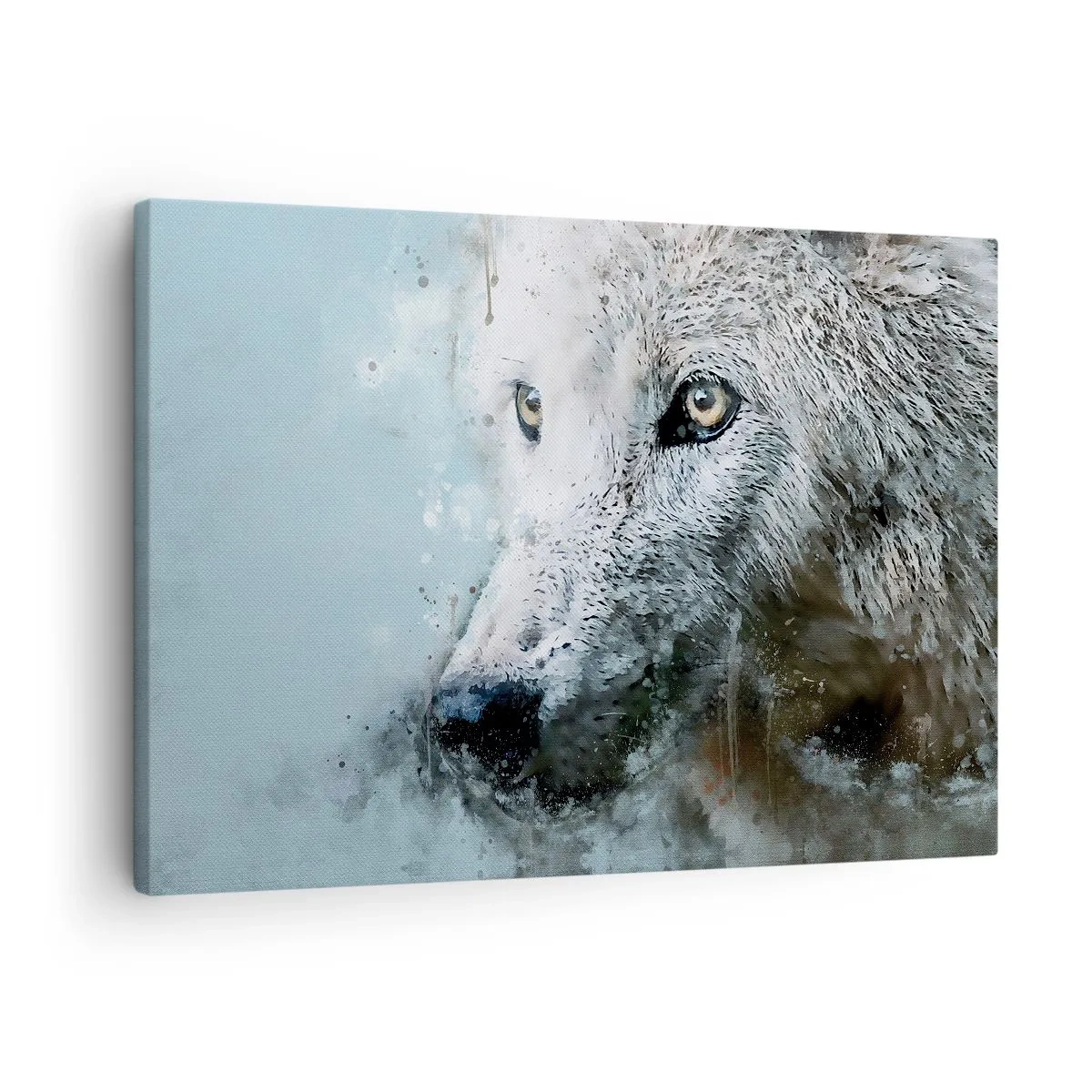 Obraz na plátne - Akvarelová portrét vlka - 70x50cm - Zoznámte sa s vlčou dušou - Moderná nástenná dekorácia do obývacej izby a spálne ARTTOR