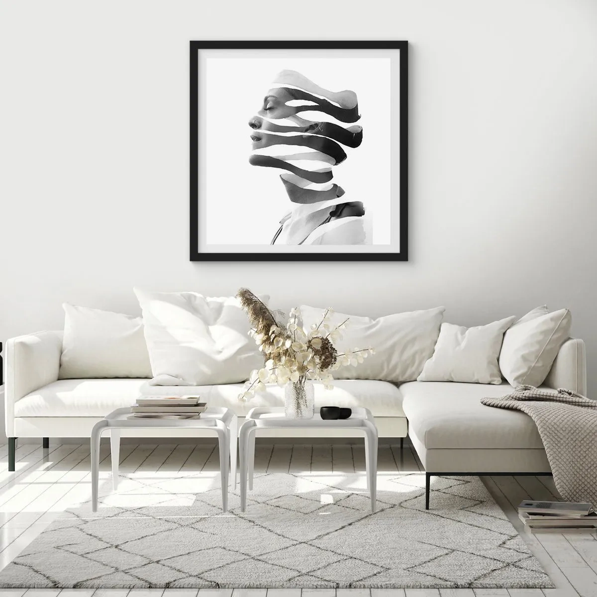 Plagát v čiernom ráme - Surrealistický portrét - 40x40 cm