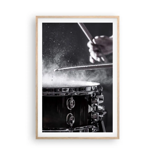 Plagát v ráme zo svetlého duba - Pulz hudby - 61x91 cm