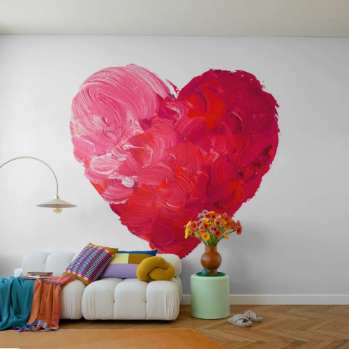Fototapeta Premium Sand - All you need is love - Abstrakcia, Červené srdce, Symbol Lásky - 350x256 cm