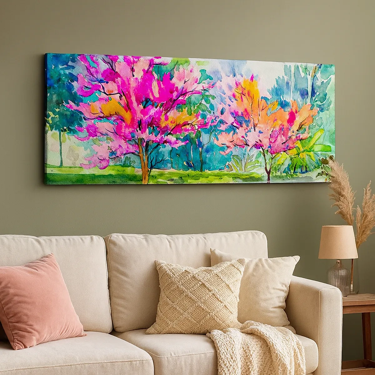 Obraz na plátne - Dúhová záhrada v jarnom lesku - 30x30 cm