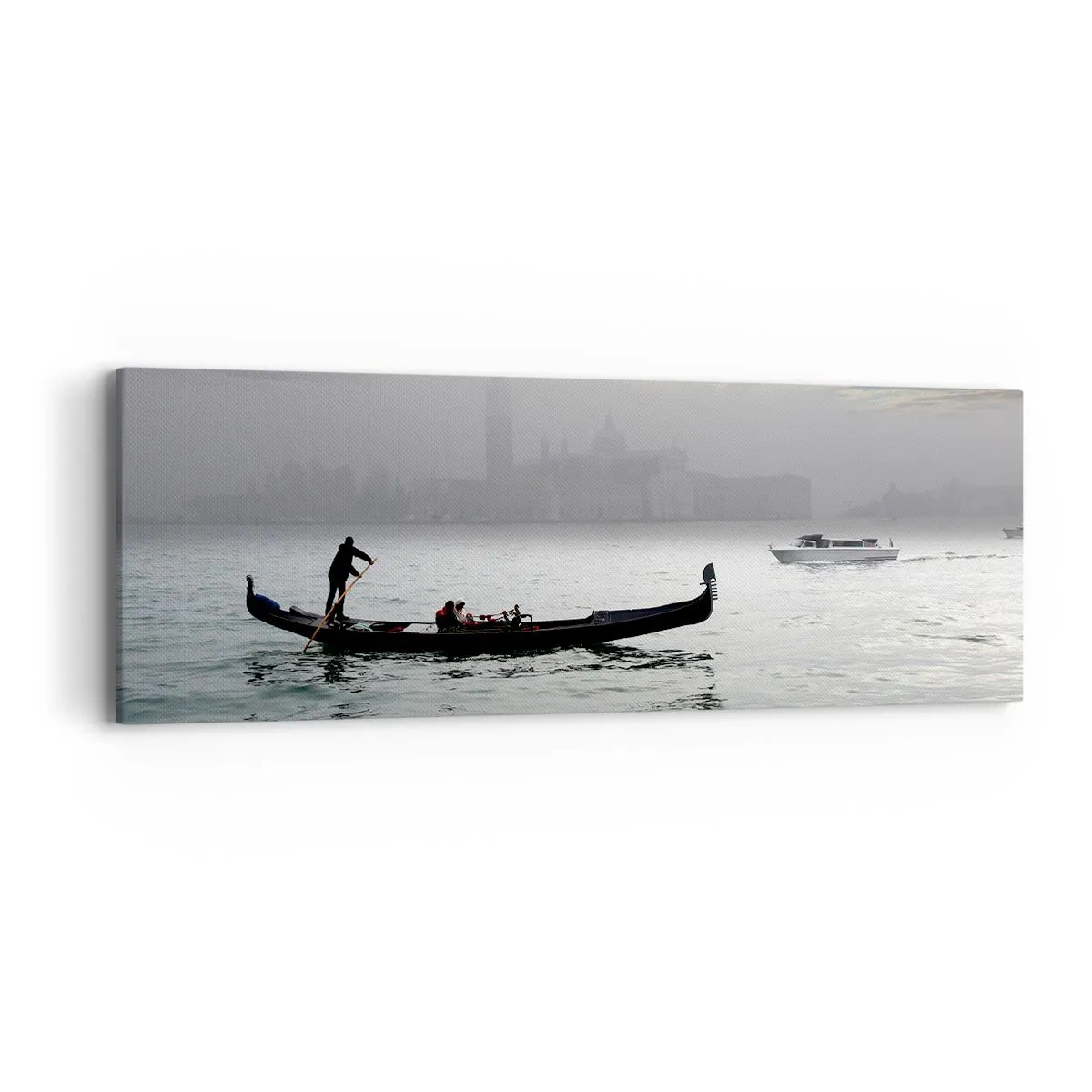 Obraz na plátne - Rozprávkové mesto z vody a hmly - 90x30 cm