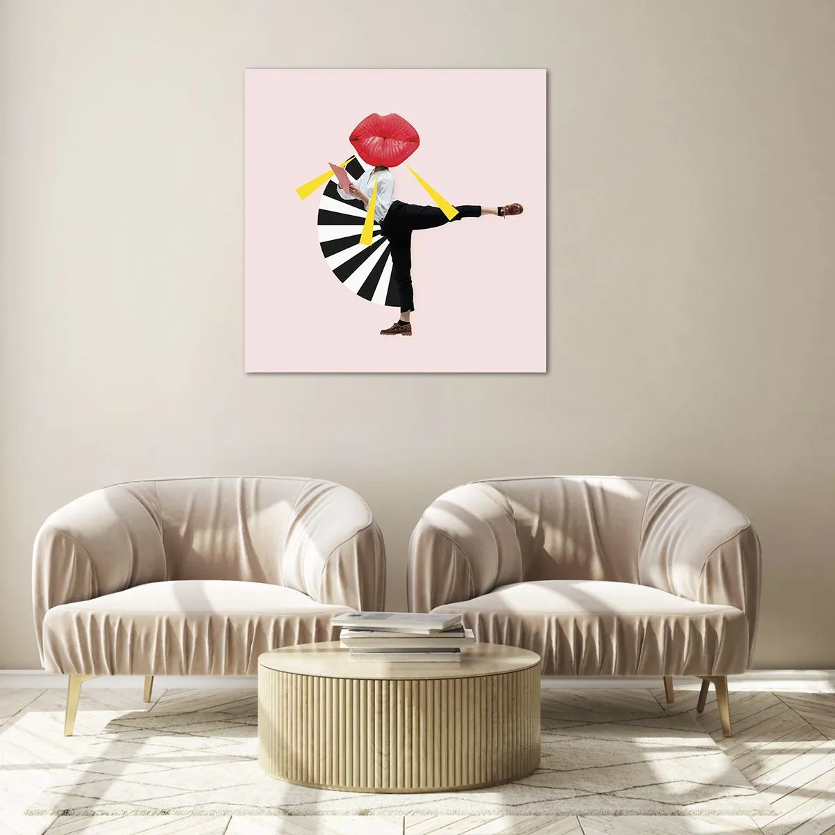 Obraz na skle - Surrealistický pop-art - 30x30 cm