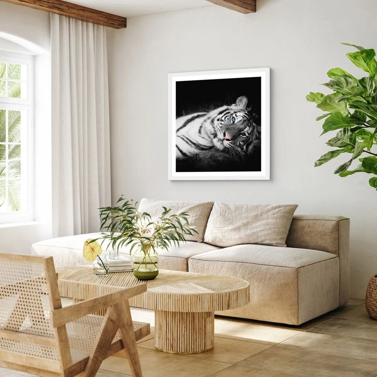 Plagát v bielom ráme - Divočina a pokoj - 60x60 cm