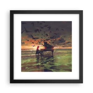 Plagát v čiernom ráme - Koncert na piano a vlny - 30x30 cm