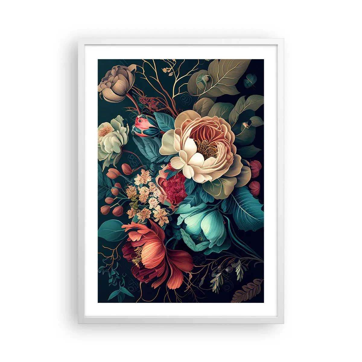 Plagát v bielom ráme - Pôvab 19. storočia - 50x70 cm