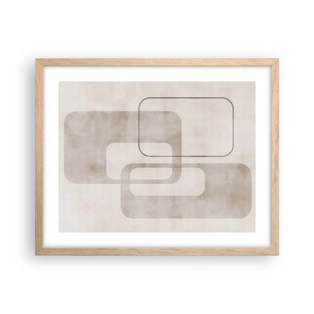 Plagát v ráme zo svetlého duba - Geometrická fúga - 50x40 cm