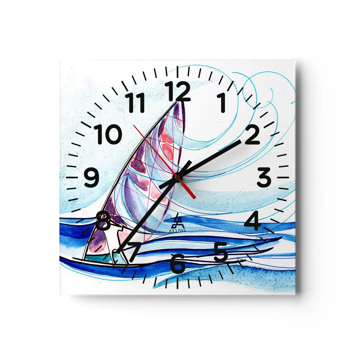 Nástenné hodiny - S vetrom v rytme vĺn - 40x40 cm