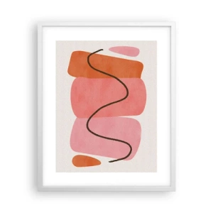 Plagát v bielom ráme - Jemný pohyb foriem - 40x50 cm