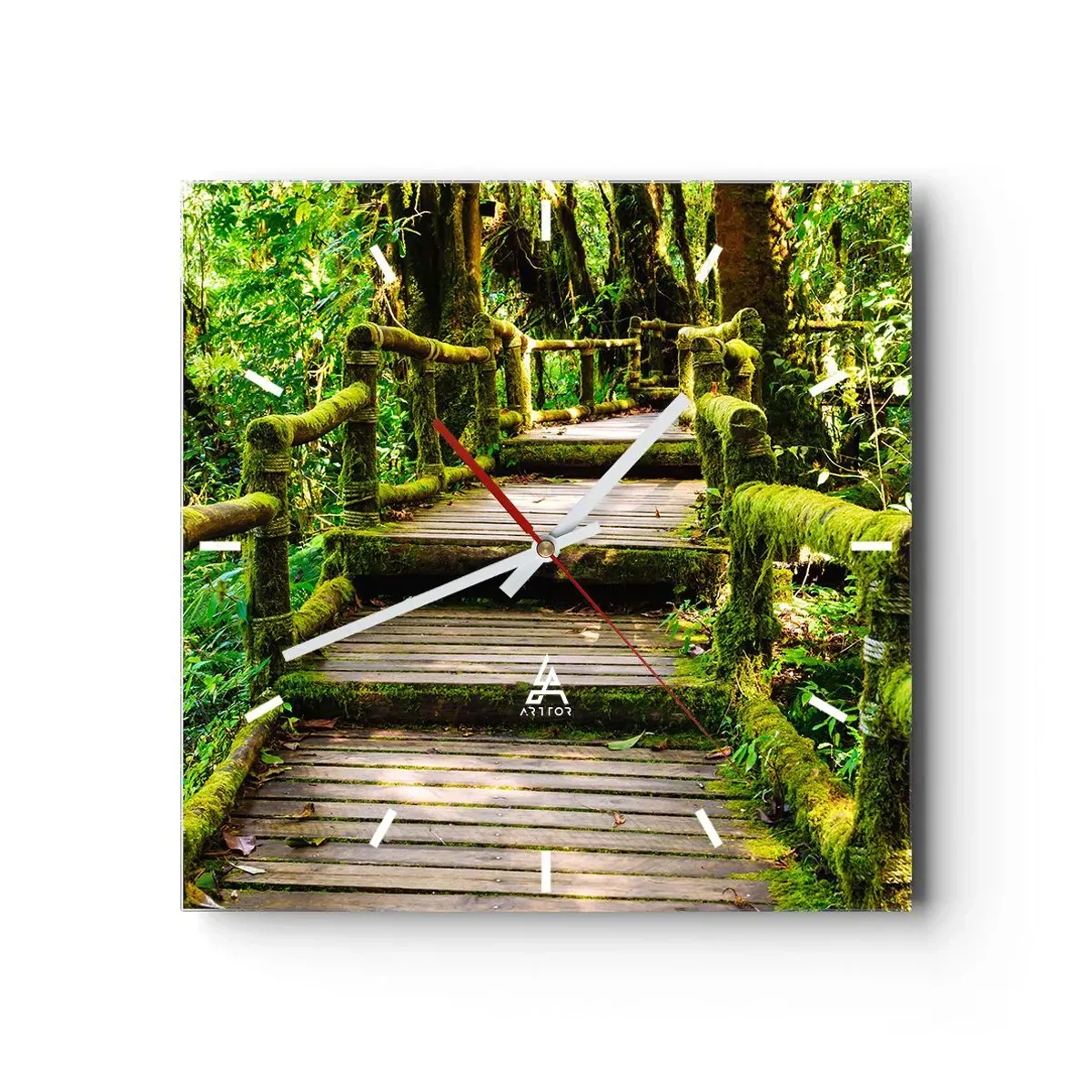 Nástenné hodiny - Chodbou zelene - 30x30 cm