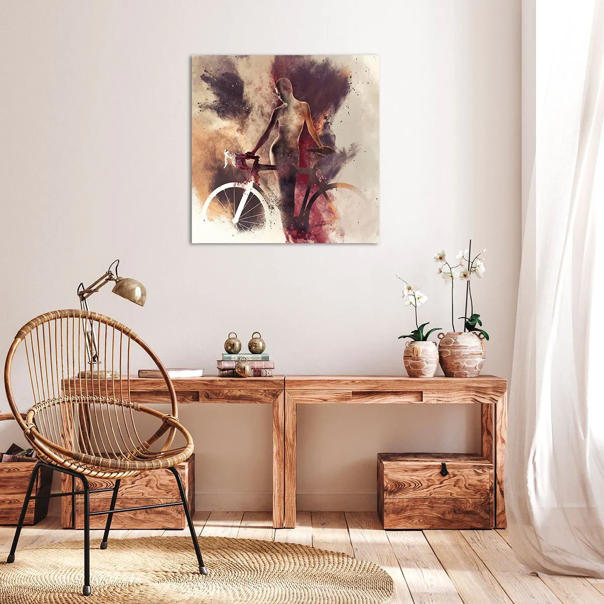 Obraz na plátne - Cyklistická duša v mramorových tvaroch - 70x70 cm