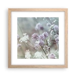 Plagát v ráme zo svetlého duba - Sladké filigrány byliniek - 30x30 cm