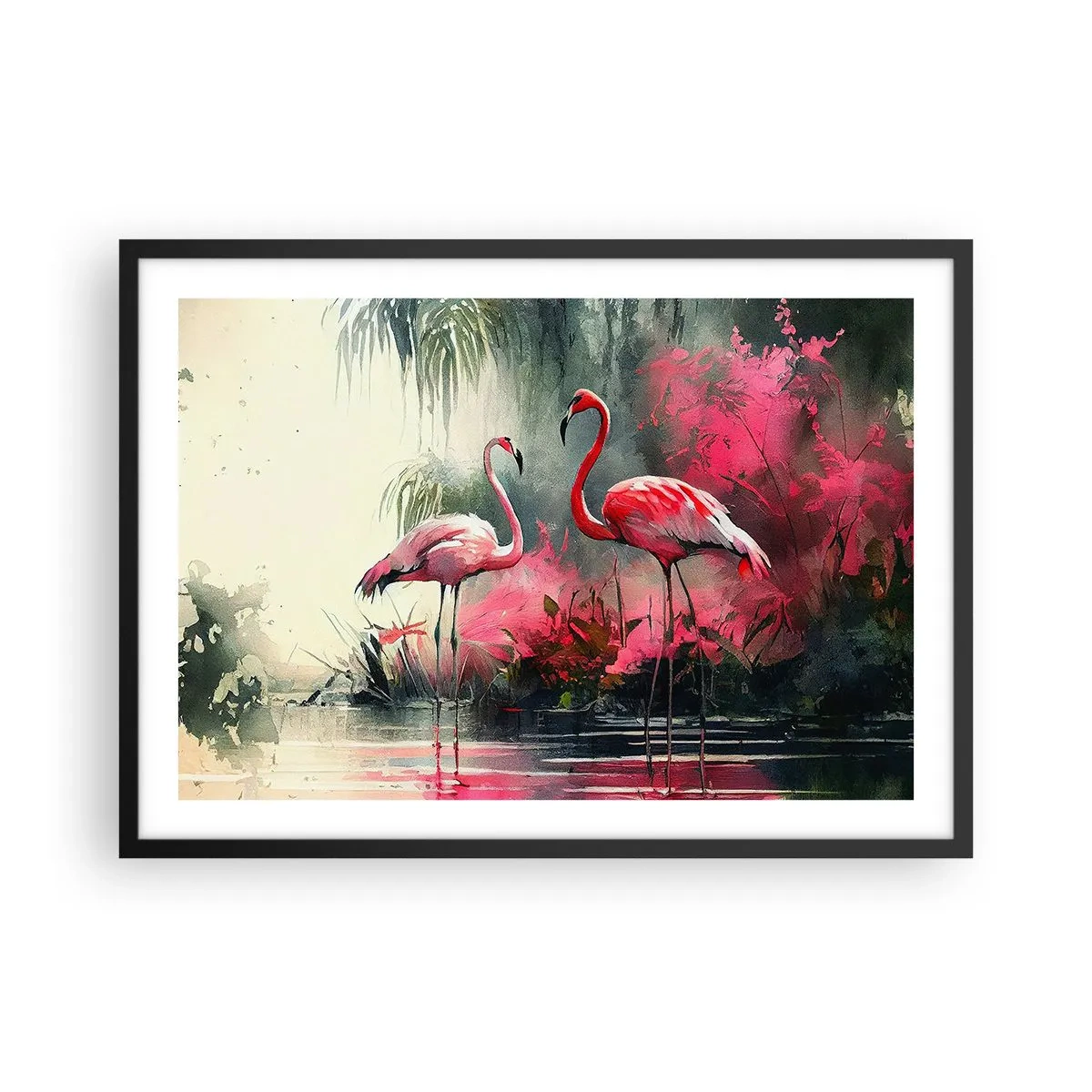 Plagát v čiernom ráme - Hodiny prírodného kúzla - 70x50 cm