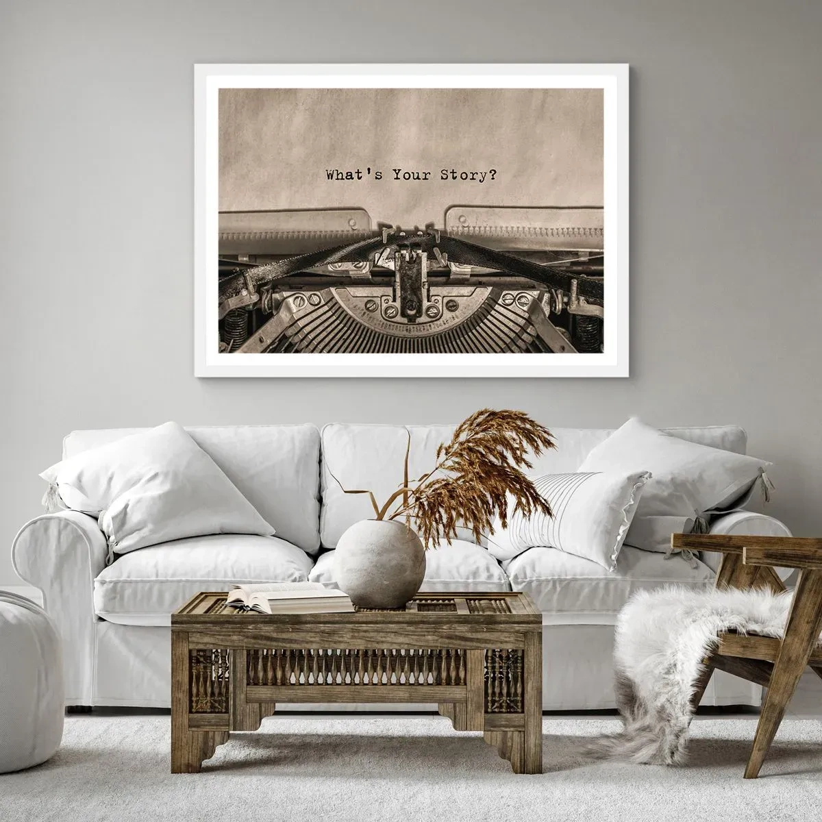 Plagát v bielom ráme - Povedz mi - 100x70 cm